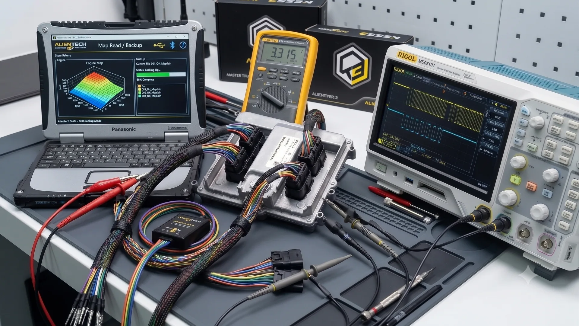 24Tuning ECU diagnostic bench used for Yamaha WaveRunner calibration