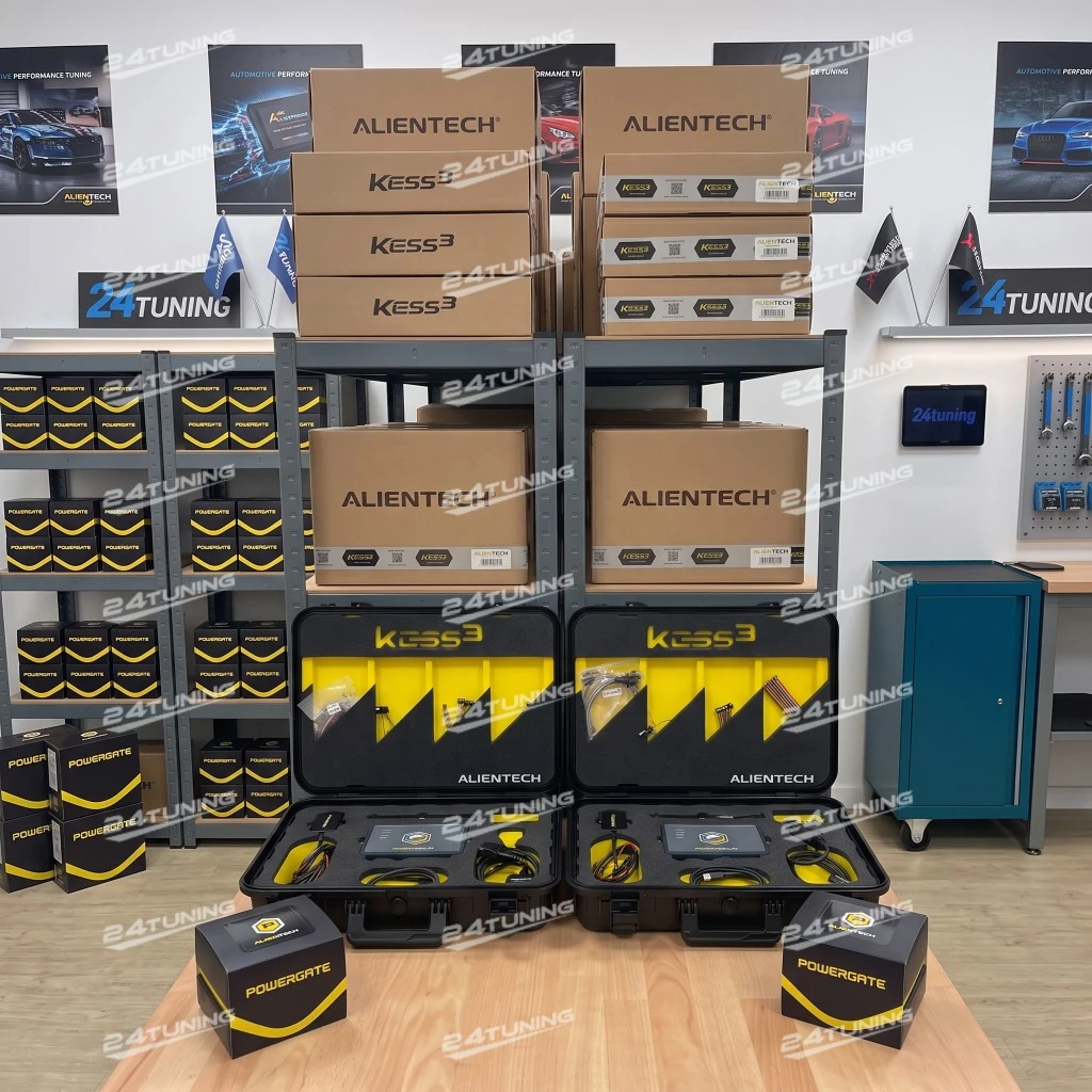 Alientech KESS3 tuning kits and Powergate devices stocked at 24Tuning Bournemouth workshop for the become a 24Tuning agent programme in Dorset