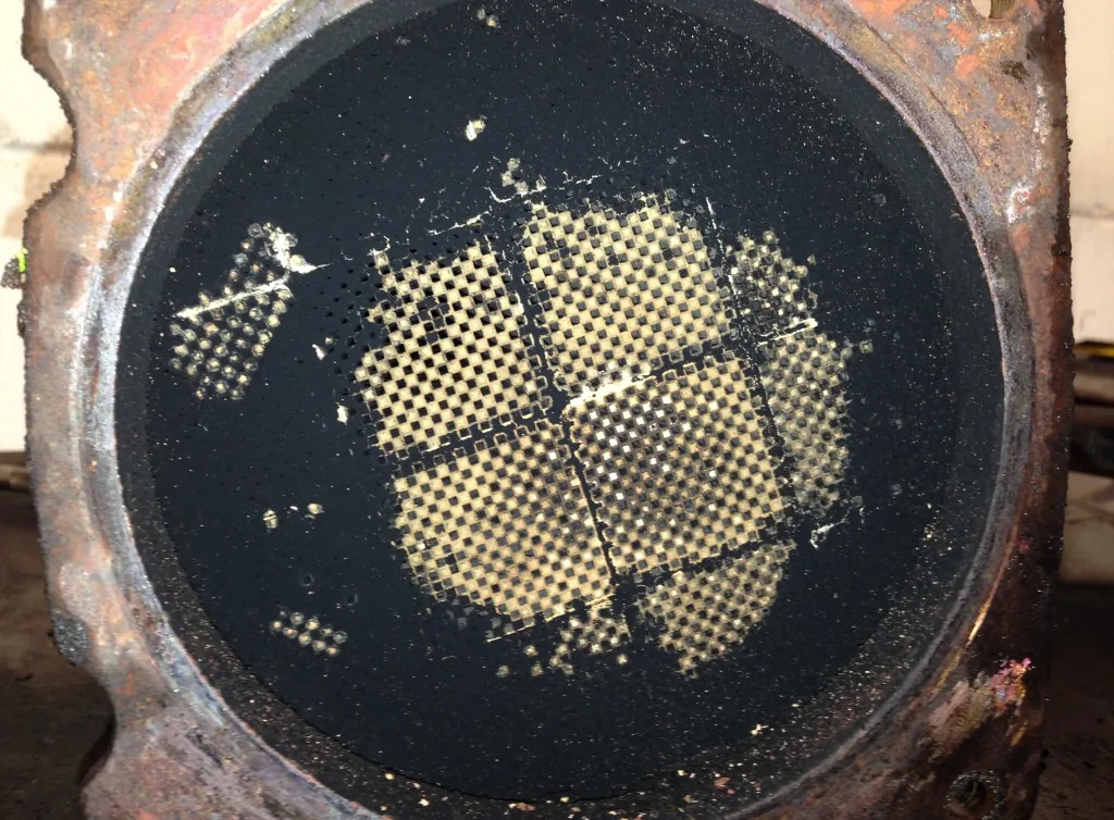 Blocked DPF honeycomb heavily clogged with black carbon soot — Bournemouth Dorset