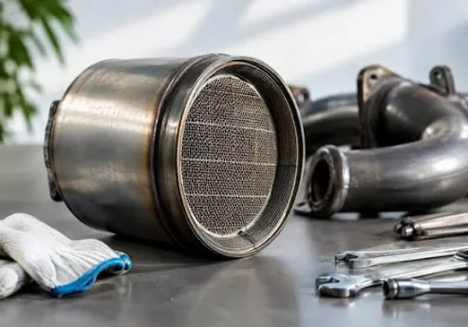 Clean DPF Filter | 24Tuning Clean DPF honeycomb filter substrate on a workshop bench with tools — Bournemouth Dorset