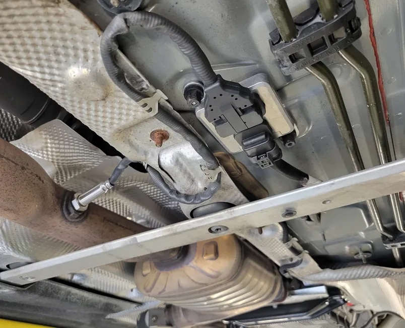 NOx Sensor Underbody | 24Tuning NOx sensor fitted in the exhaust underbody with control module and wiring harness — Bournemouth Dorset